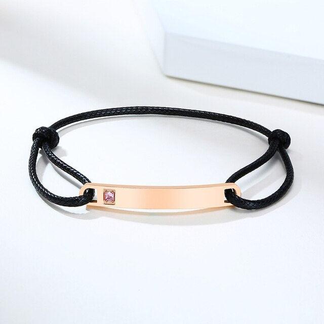 Friendship Personalised Bracelet with Cubic Zirconia-Friendship Bracelets-Auswara