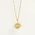 Gold Colour Evil Eye Pendant With Cubic Zirconia-Evil Eye Necklace-Auswara