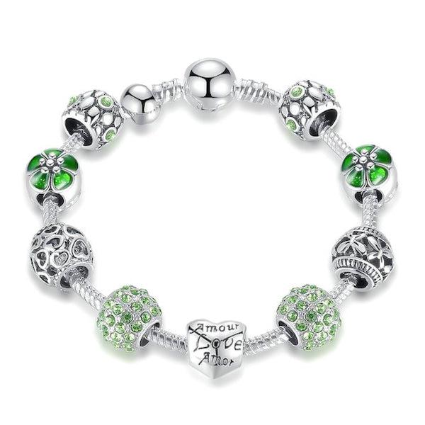 Green Love Charm Bracelet-Women Bracelets-Auswara