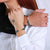 Grey & Blue Personalised Engraved Magnetic Couple Bracelet Set-Couple Bracelet-Auswara