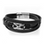 Personalised Black Leather Stainless Steel Infinity Bracelet