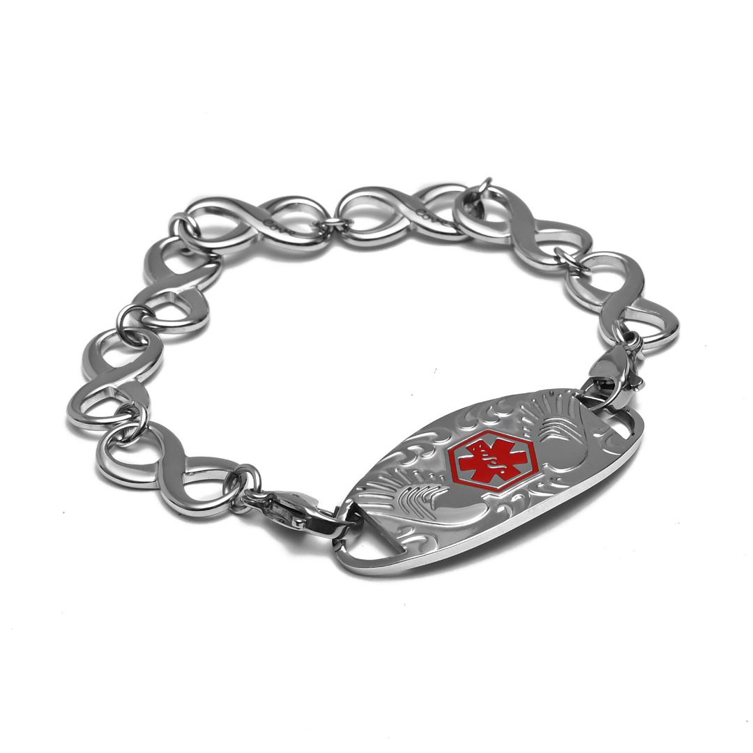 Infinity Chain Medical Alert Bracelet-Medical ID Bracelet-Auswara