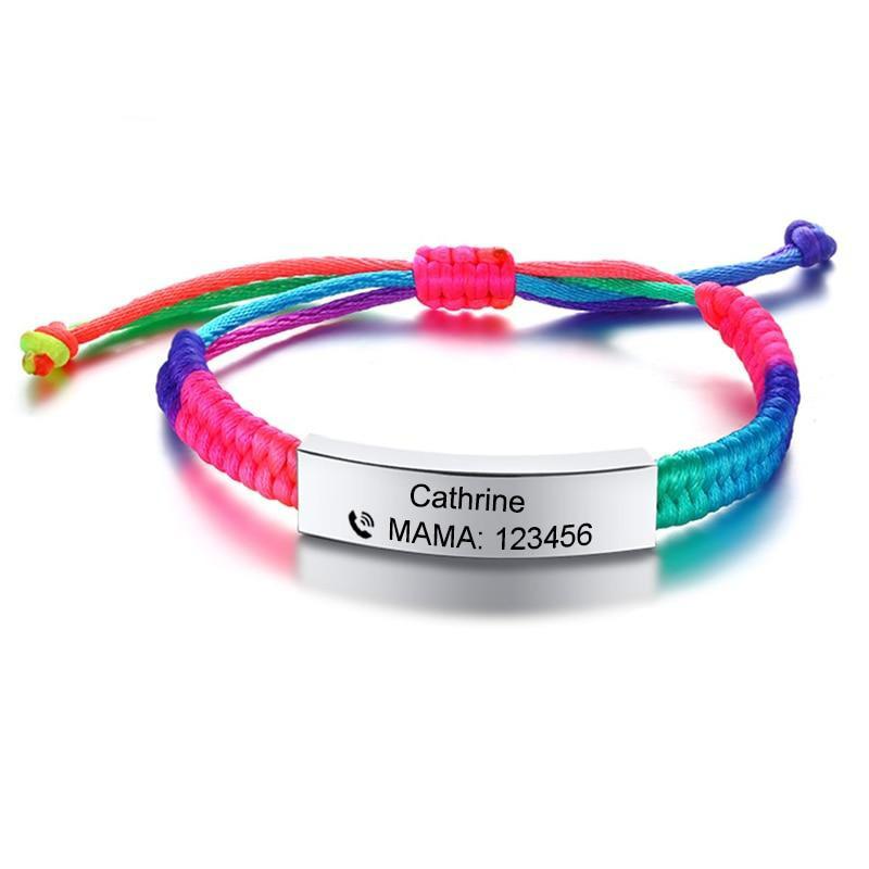 Kids Engraved Anti Lost Emergency Identification Bracelet-Identification Bracelet-Auswara