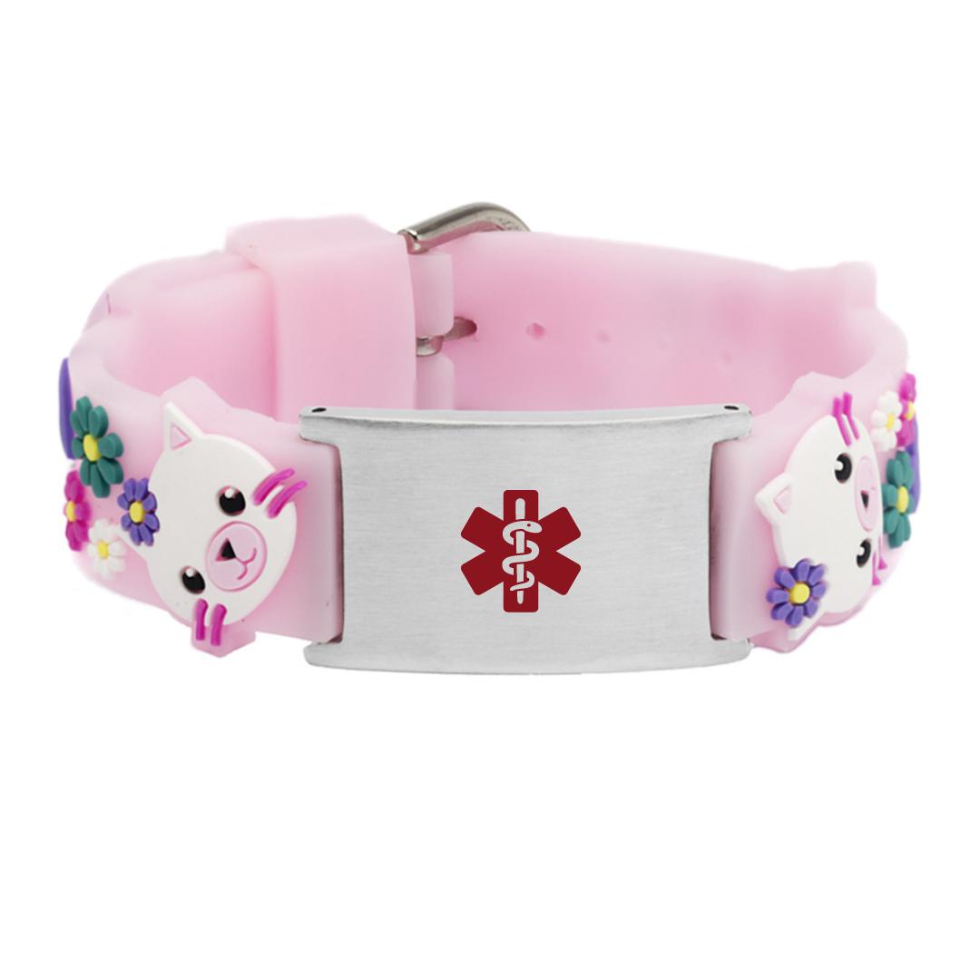 Kitty Cat Medical Alert Kids Bracelet-Kids Medical Alert Bracelet-Auswara