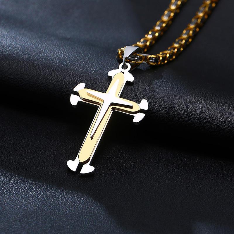 Large Cross Pendant with Chain Necklace-Cross Necklace-Auswara