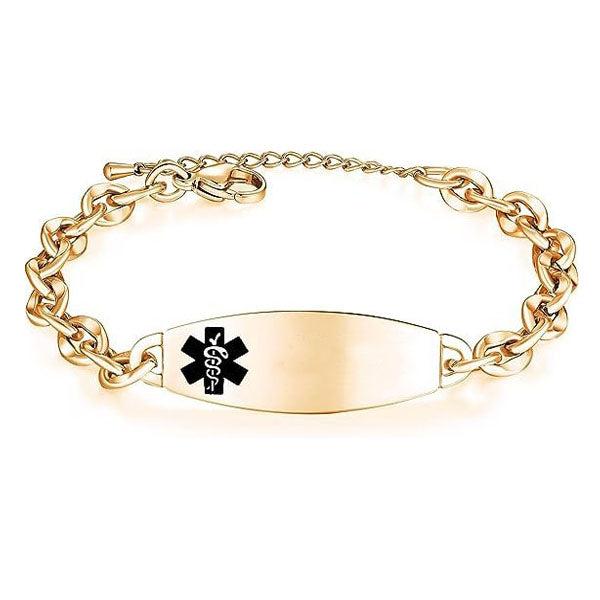 Luxe Gold-Tone Medical ID-Medical ID Bracelet-Auswara