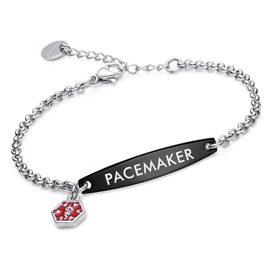 Pacemaker medical alert deals bracelet