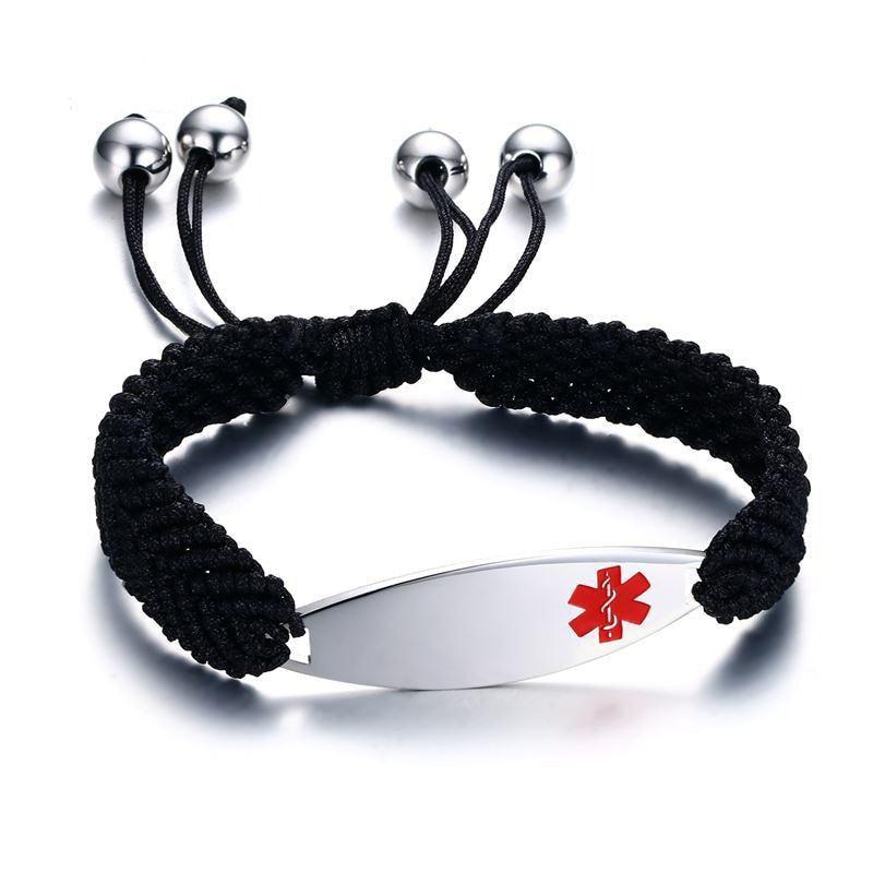 Medical Alert ID Braided Bracelet-Medical ID Bracelet-Auswara