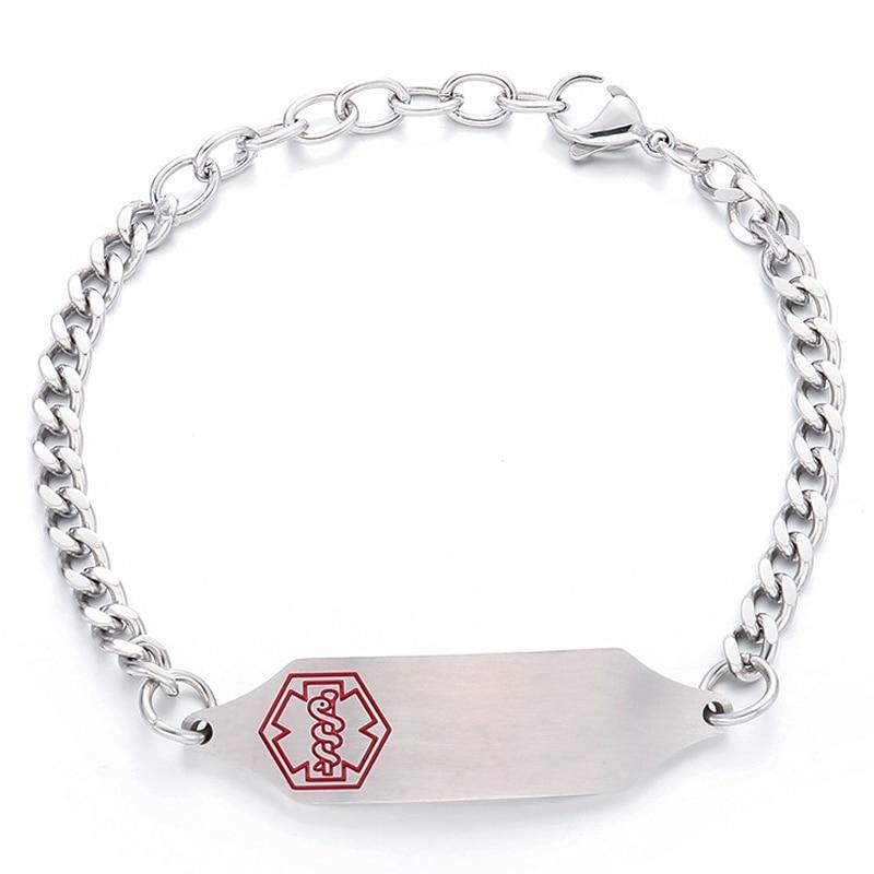 Medical Alert ID Chain Bracelet-Medical ID Bracelet-Auswara