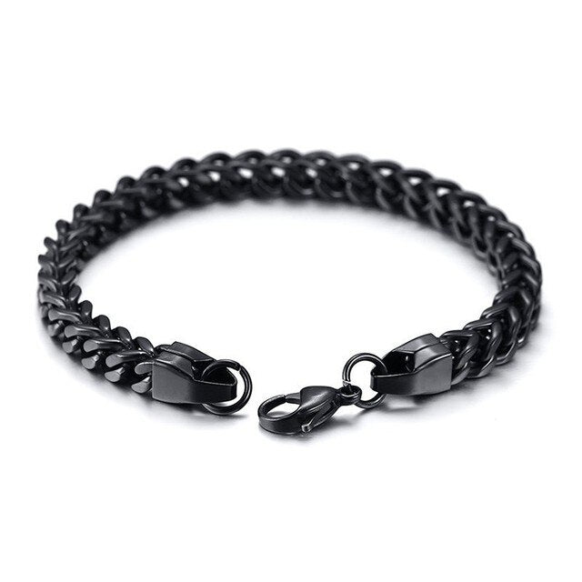 Men’s Black Chain Bracelet-Chain Bracelet-Auswara