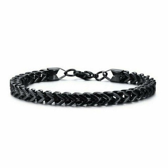 Men’s Black Chain Bracelet-Chain Bracelet-Auswara