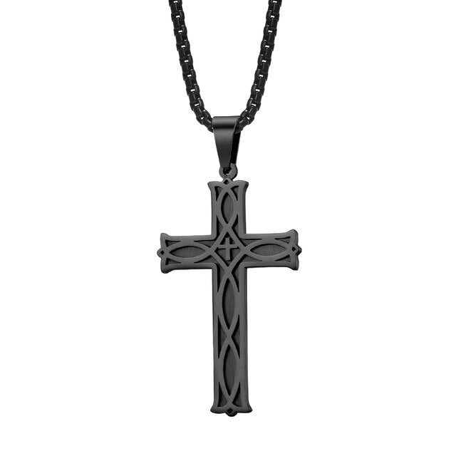 Men’s Cross Chain Necklace-Cross Necklace-Auswara