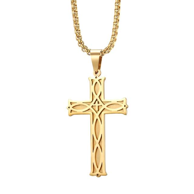 Men’s Cross Chain Necklace-Cross Necklace-Auswara