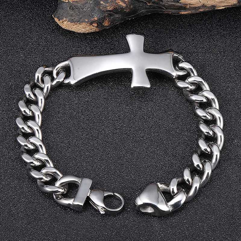 Mens gold deals cross bracelet