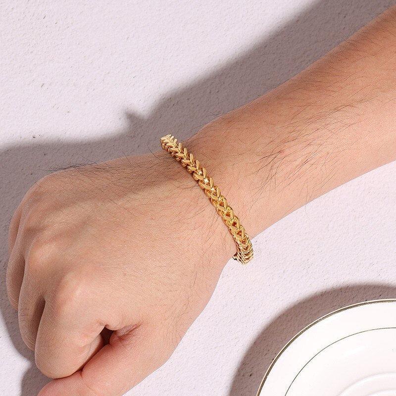 Men’s Gold Chain Bracelet-Chain Bracelet-Auswara