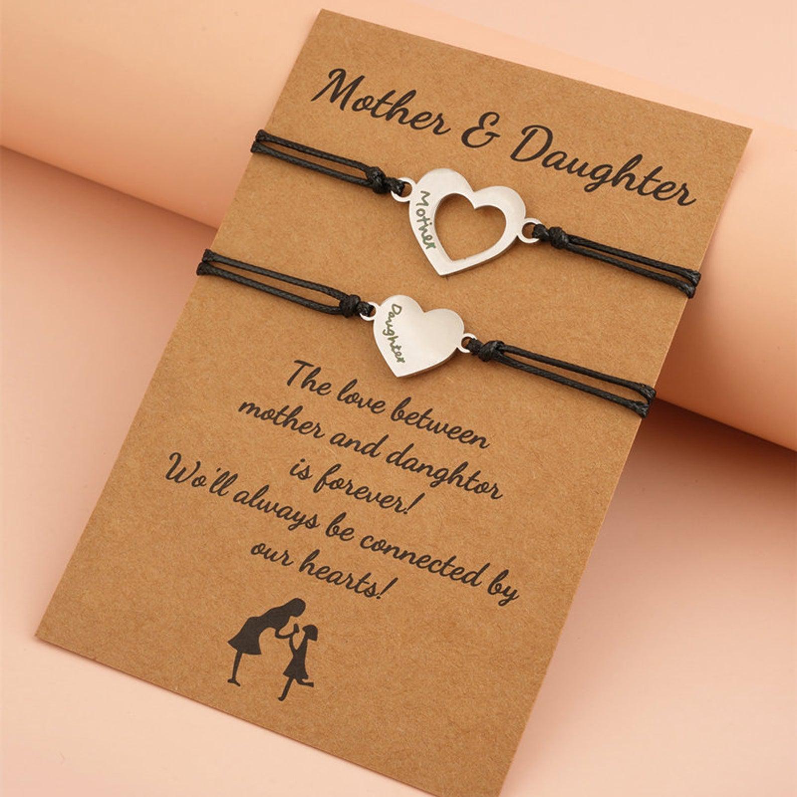 Mother & Daughter Heart Bracelet Set-Friendship Bracelets-Auswara