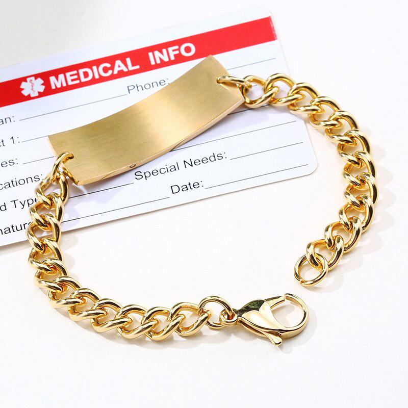 Multi-Colour Medical Alert Chain Bracelet-Medical ID Bracelet-Auswara