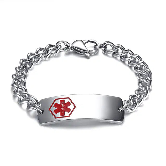 Multi-Colour Medical Alert Chain Bracelet-Medical ID Bracelet-Auswara