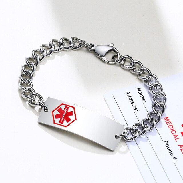 Multi-Colour Medical Alert Chain Bracelet-Medical ID Bracelet-Auswara