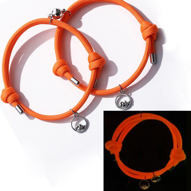 Ocean and Mountain Magnetic Rope Bracelets For Couples-Couple Bracelet-Auswara