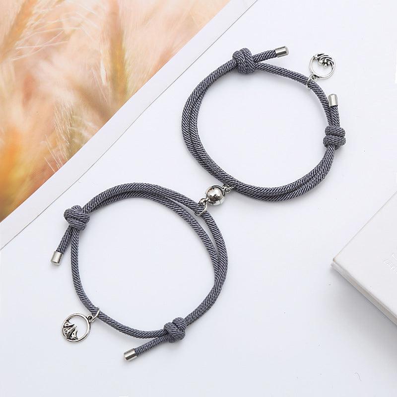 Ocean and Mountain Magnetic Rope Bracelets For Couples-Couple Bracelet-Auswara