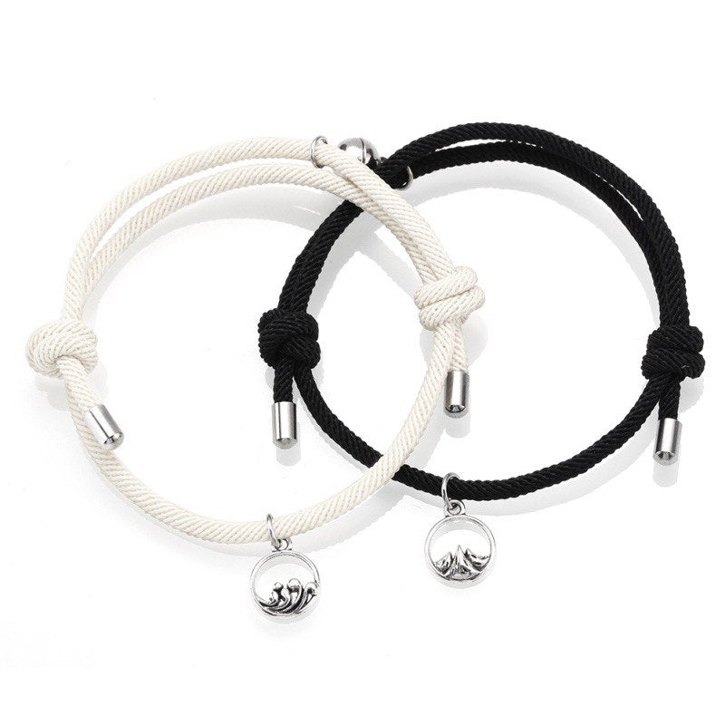 Ocean and Mountain Magnetic Rope Bracelets For Couples-Couple Bracelet-Auswara