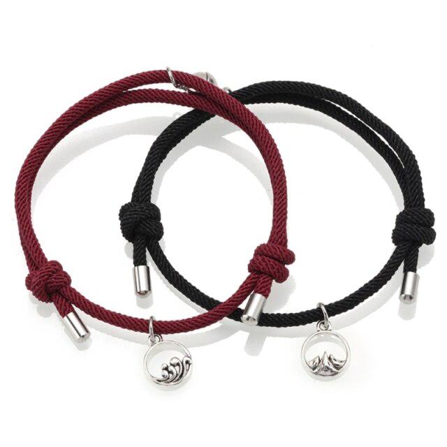 Ocean and Mountain Magnetic Rope Bracelets For Couples-Couple Bracelet-Auswara