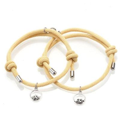 Ocean and Mountain Magnetic Rope Bracelets For Couples