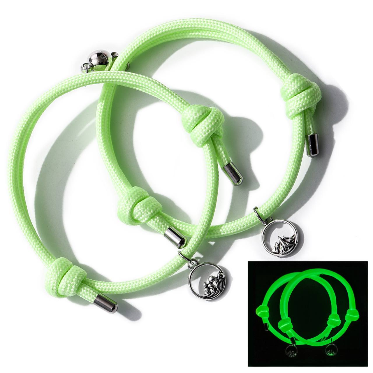 Ocean and Mountain Magnetic Rope Bracelets For Couples-Couple Bracelet-Auswara