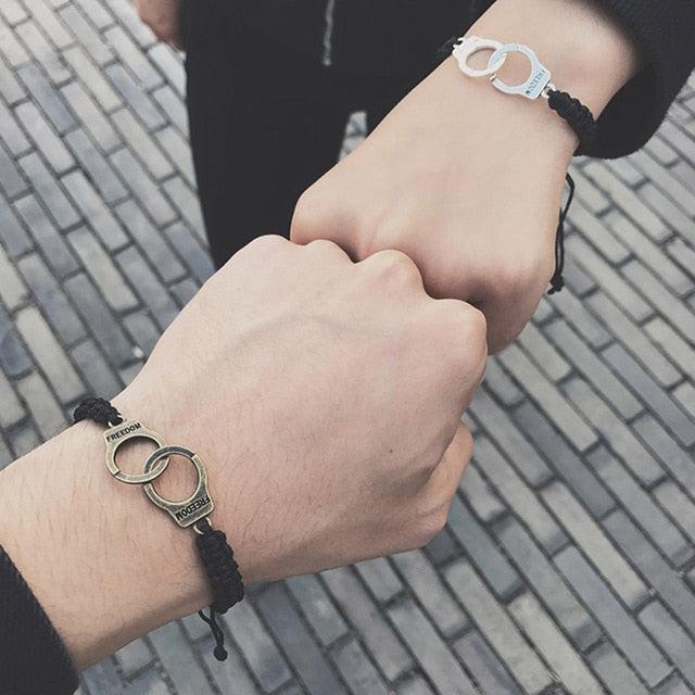 Partners in Crime Handcuff Bracelet Set-Couple Bracelet-Auswara