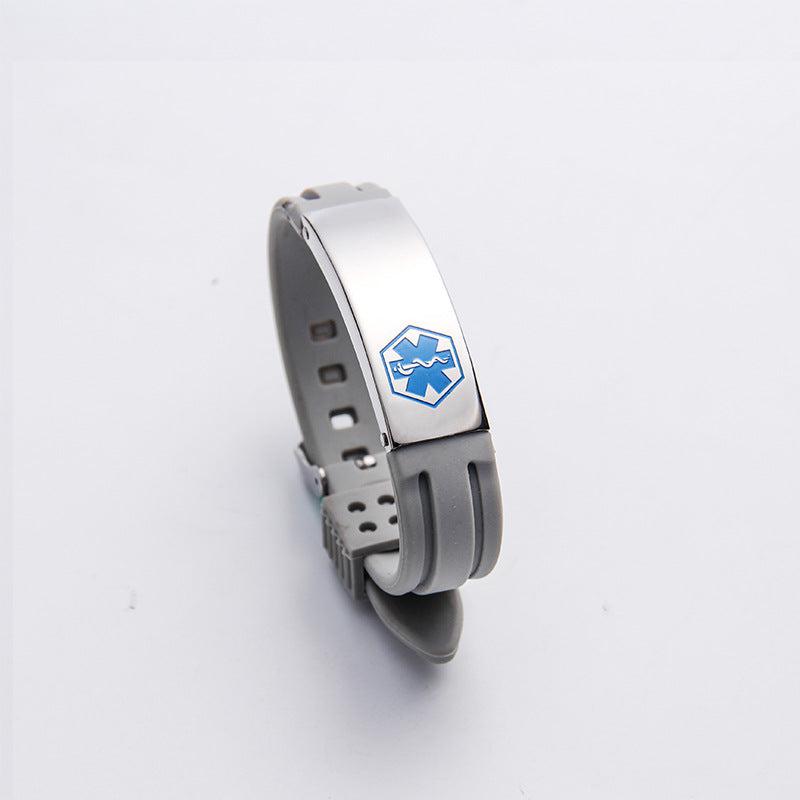 Personalised Adjustable Silicone Medical Alert Bracelet-Medical ID Bracelet-Auswara