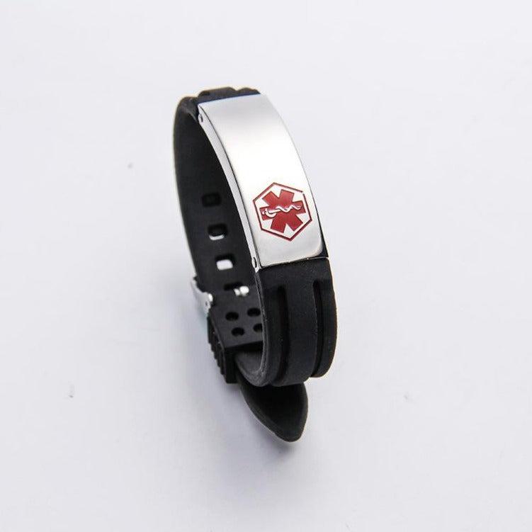 Personalised Adjustable Silicone Medical Alert Bracelet-Medical ID Bracelet-Auswara