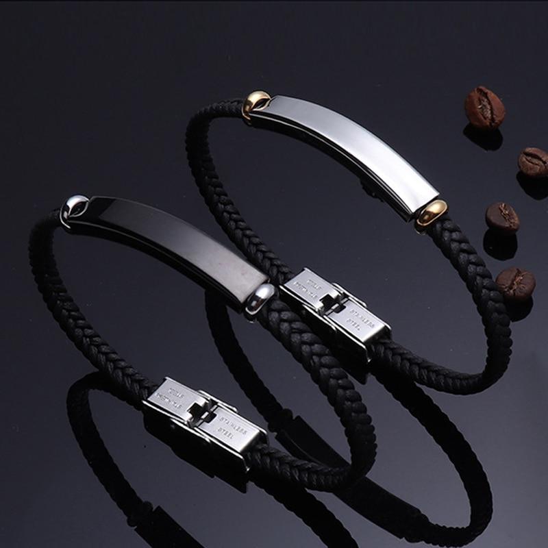 Personalised Braided Leather Bracelet for Men-Personalised Bracelet-Auswara