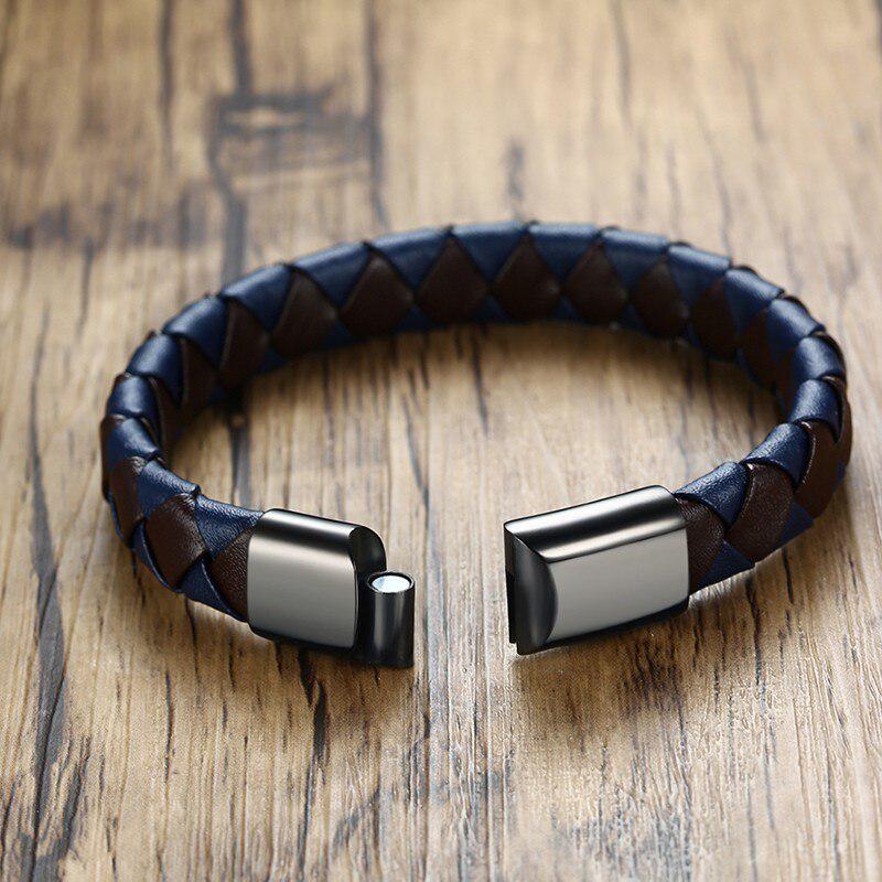 Personalised Braided Leather for Men-Personalised Bracelet-Auswara