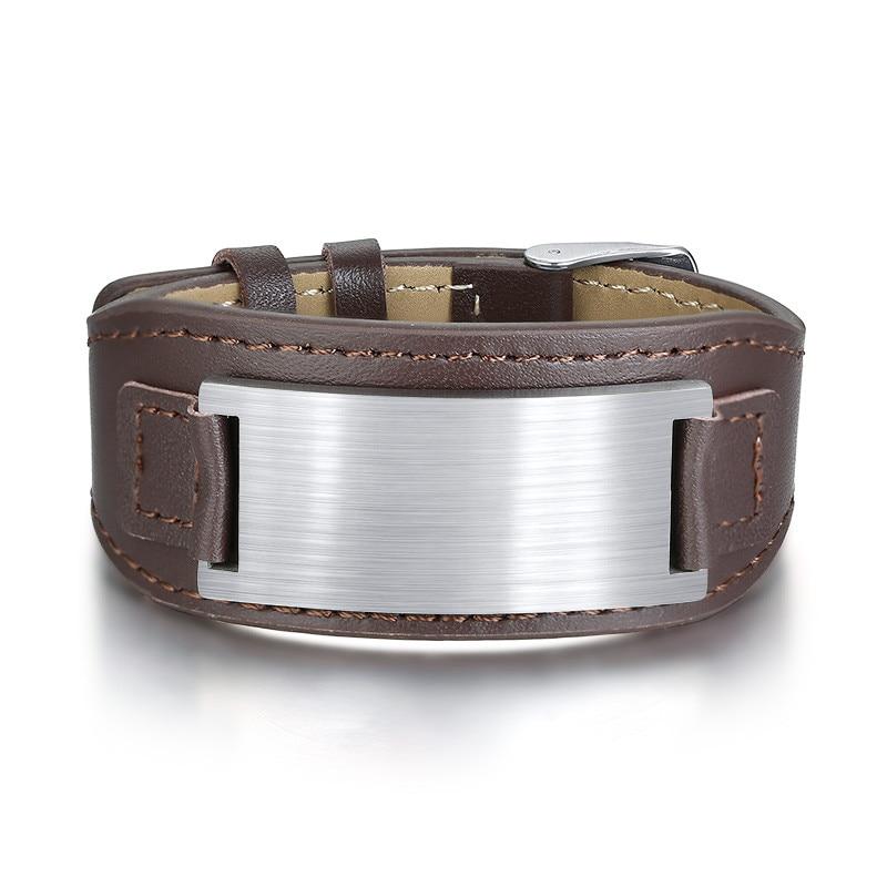 Personalised Brown Leather Bracelet For Men-Personalised Bracelet-Auswara