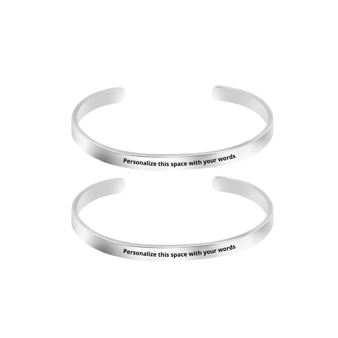 Personalised Custom Cuff Gift Set-Couple Bracelet-Auswara