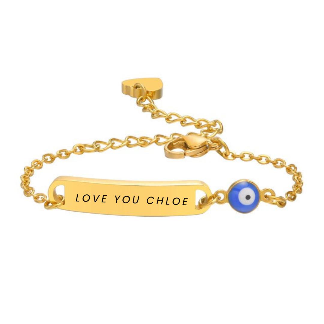 Baby evil eye hot sale bracelet gold