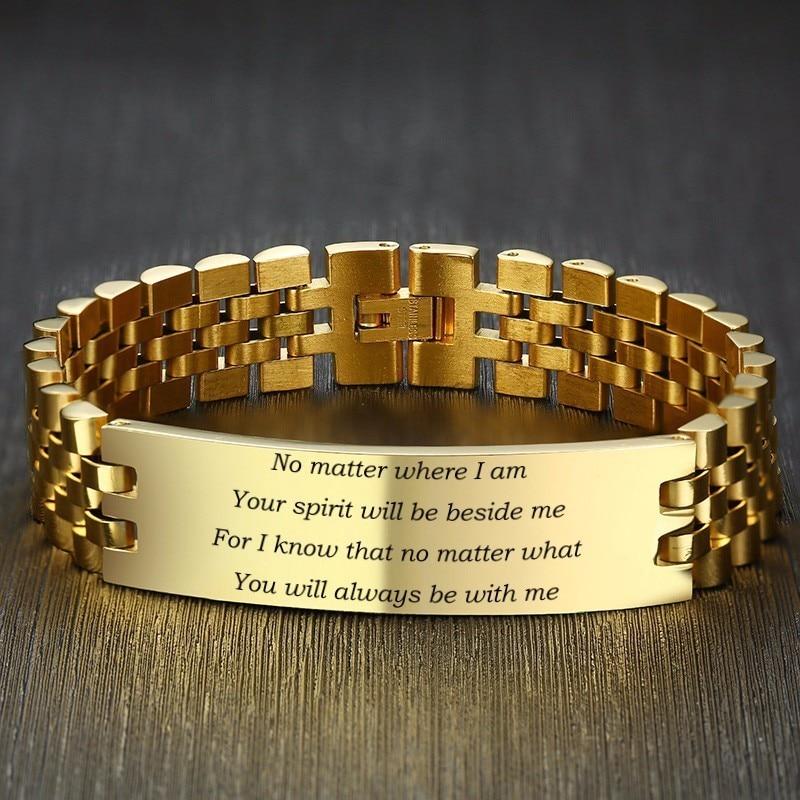 Personalised Gold Colour Link Bracelet-Personalised Bracelet-Auswara