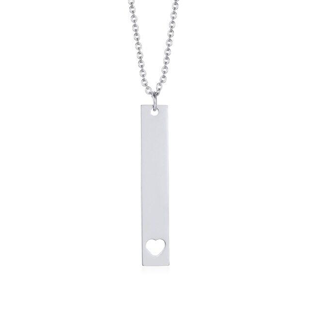 Personalised Heart Bar Necklace-Personalised Necklace-Auswara