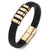 Personalised Leather Bracelet with Coloured Steel-Personalised Bracelet-Auswara