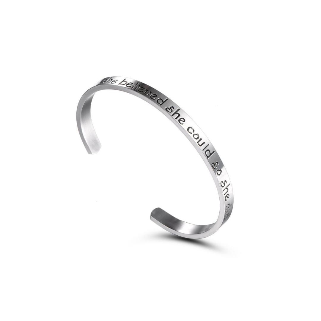 Personalised Unisex Custom Engraved Cuff Bracelet-Personalised Bracelet-Auswara