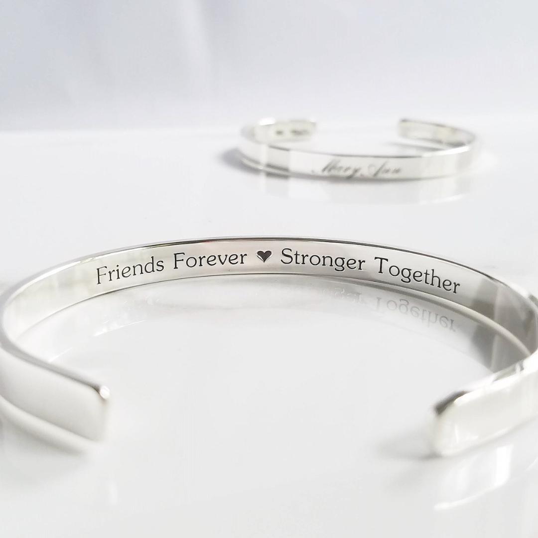 Personalised Unisex Custom Engraved Cuff Bracelet-Personalised Bracelet-Auswara