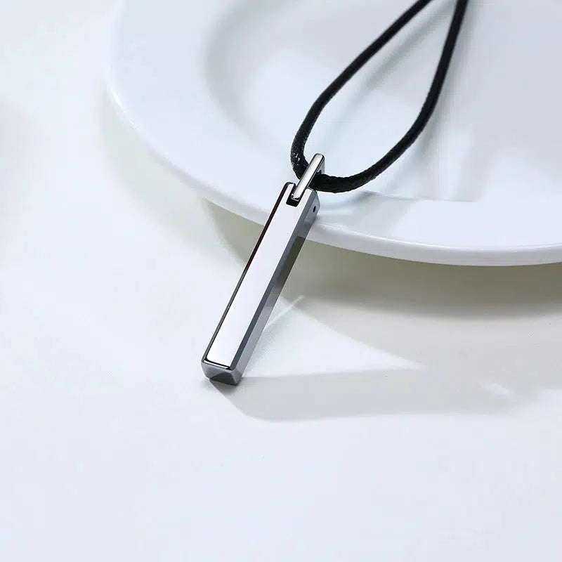 Personalised Vertical Bar Men Necklace-Personalised Necklace-Auswara