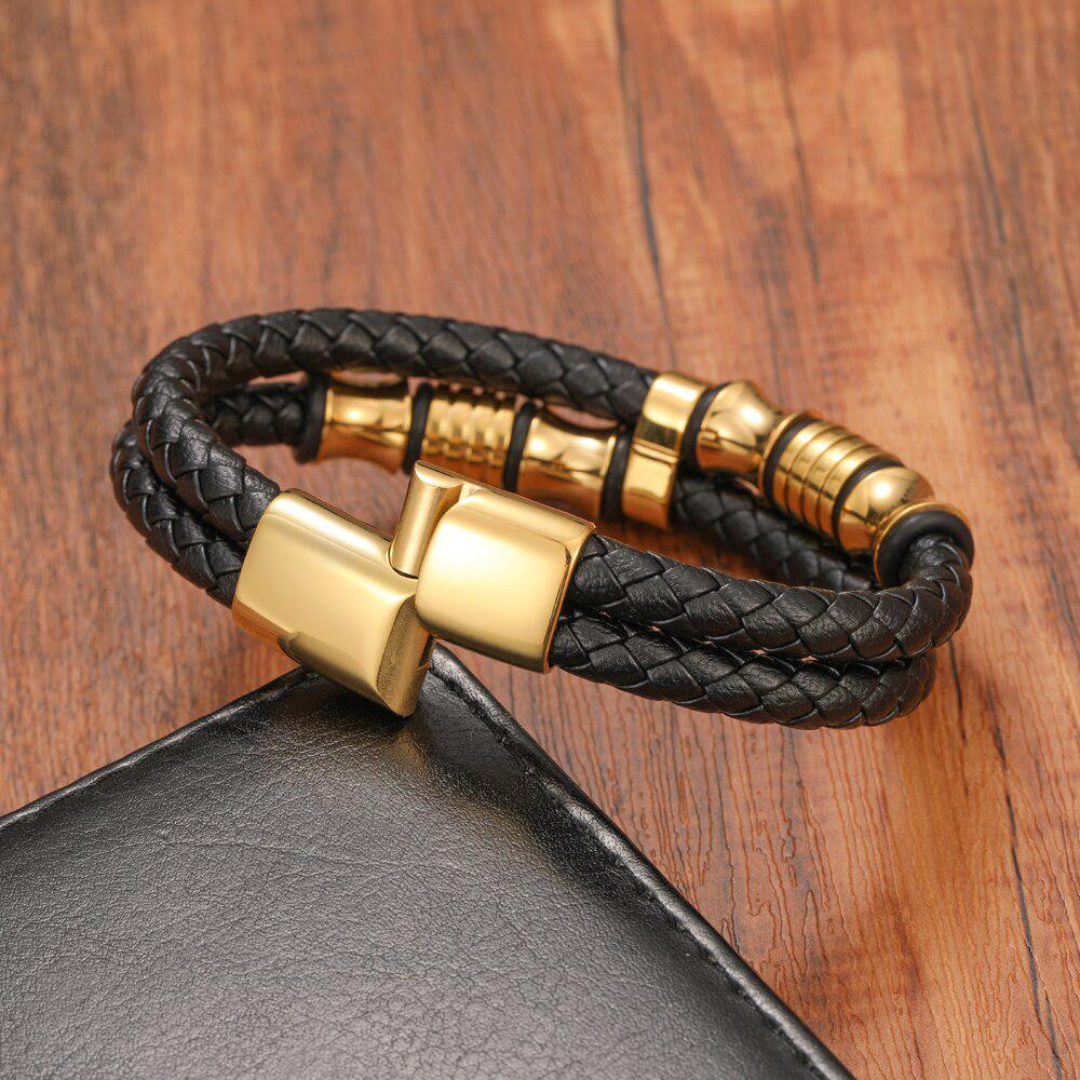 Vogue Pattern Personalised Leather Bracelet