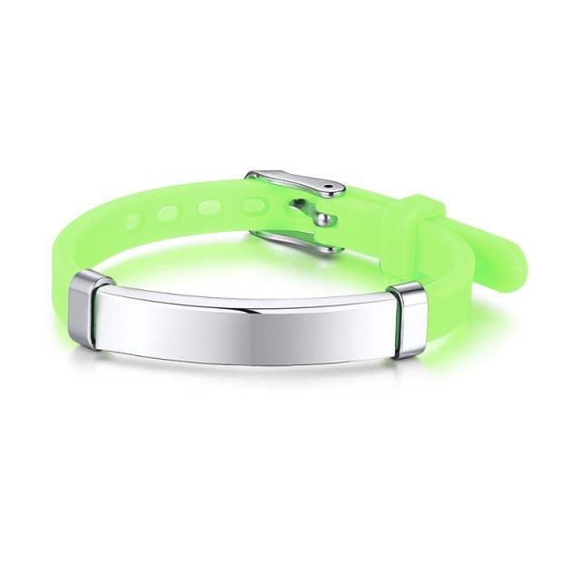 Pistachio Engravable Silicone ID Bracelet for Kids-Identification Bracelet-Auswara