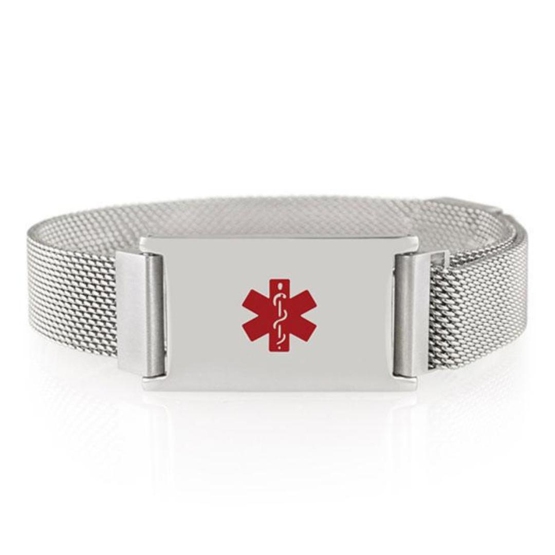 Roxie Medical Alert Bracelet with Magnetic Closure – Silver Colour-Medical ID Bracelet-Auswara