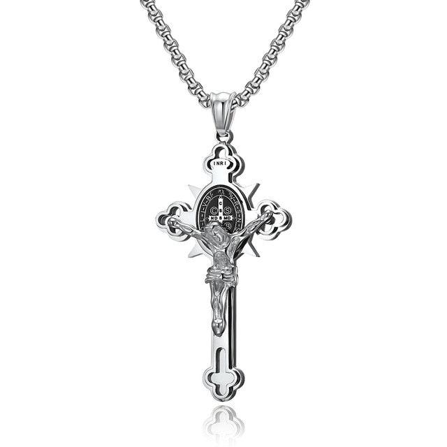 Saint Benedict Crucifix Cross Necklace-Cross Necklace-Auswara