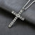 Silver Colour Cross Chain Pendant for Men-Cross Necklace-Auswara