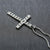 Silver Colour Cross Chain Pendant for Men-Cross Necklace-Auswara