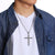 Silver Colour Cross Chain Pendant for Men-Cross Necklace-Auswara